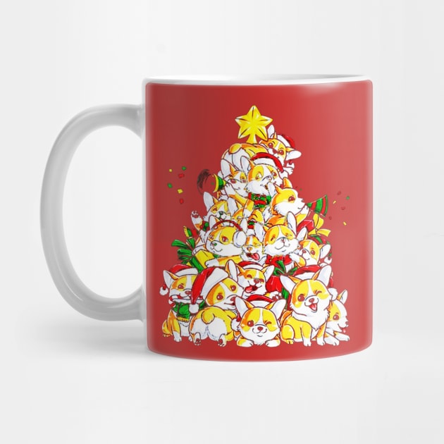 Corgi Christmas Tree by VectorDiariesart